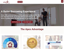 Tablet Screenshot of apexhomeloans.com